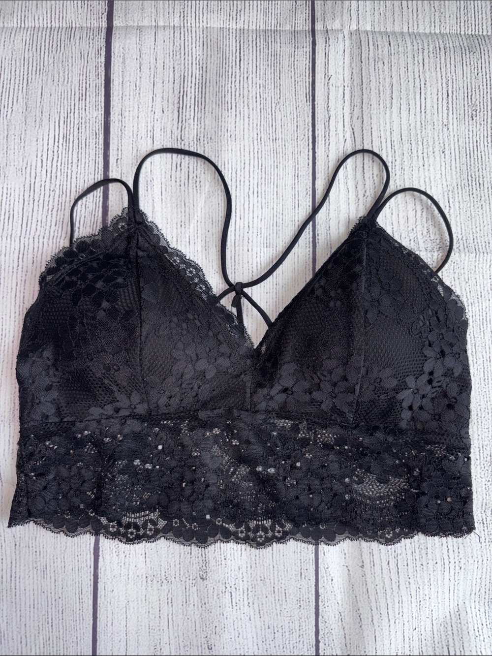 Haute Monde Black Lace Bralette Size L